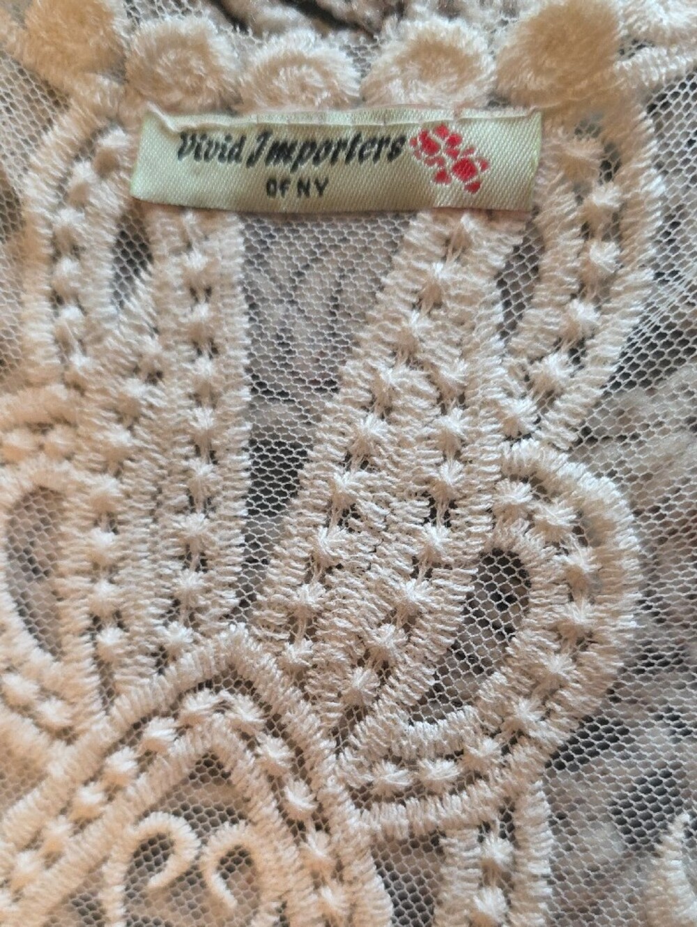Lace Crochet Long Vest - Cream Women's Accessory - Picture 4 of 4